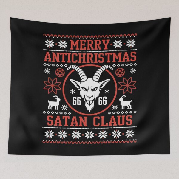 Item preview, Merry Antichristmas Satan Claus Pentagram Upside Down Cross designed and sold by TyraYoung.