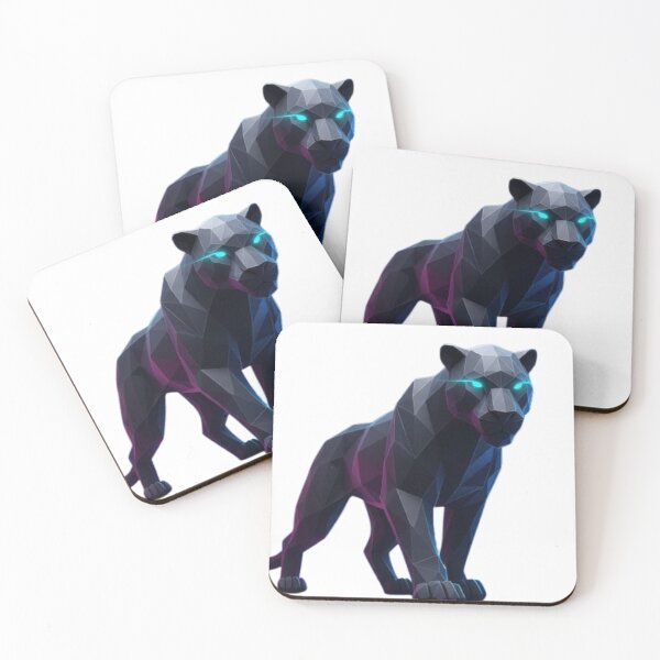 Item preview, Futuristic Geometric Panther, Cyberpunk Neon Panther,  Low-Poly Glowing Big Cat,  Geometric Sci-Fi Panther Art designed and sold by Widermart-Store.