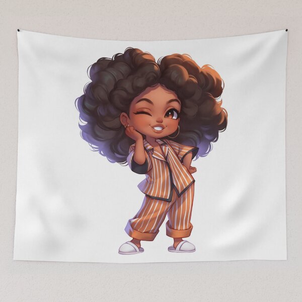 Item preview, Confident Black Girl Chibi Vibes designed and sold by Lulunza.