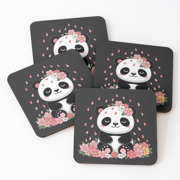 Item preview, Panda Flower Shower Cute Kawaii Japanese Peaceful Art designed and sold by ColorSplash123.
