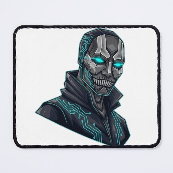 Item preview, Futuristic Cyborg Circuit Mask,  Digital Mind Cybernetic Soldier,  Glowing Blue Eye Robot Portrait,  Cyberpunk Tech Android Interface designed and sold by Widermart-Store.