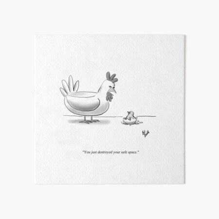 Artikel-Vorschau von Lustiger Huhn und Küken Safe Space Egg Cartoon Humor, designt und verkauft von Bill Abbott.
