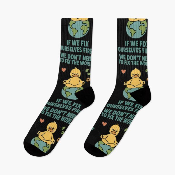 Item preview, We Don’t Need to Fix the World If We Fix Ourselves First Mindful Duck Design designed and sold by TeeTimeTreasure.