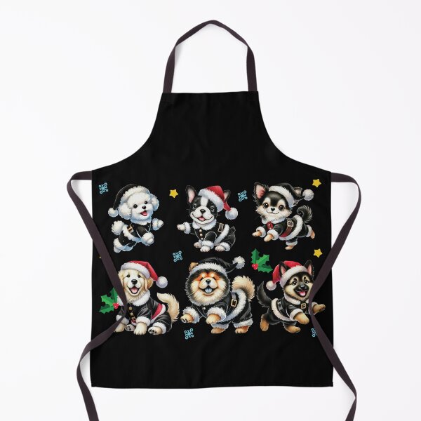 Item preview, Cute Christmas Puppies in Black Santa Suits designed and sold by Walkcircle.