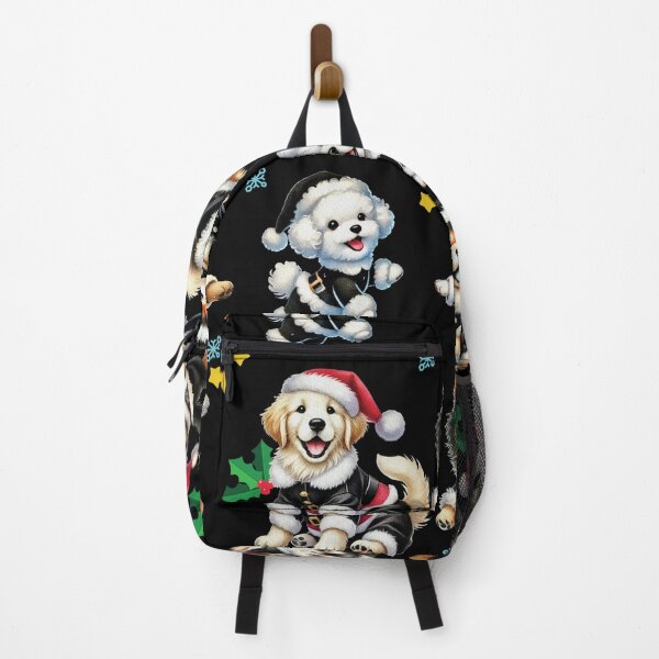 Item preview, Cute Christmas Puppies in Black Santa Suits designed and sold by Walkcircle.