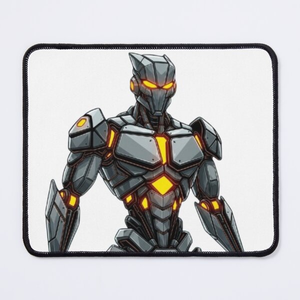 Item preview, Futuristic Armored Mecha Suit, Glowing Orange Core Robot, Sci-Fi Cybernetic Warrior, Armored Robot Guardian designed and sold by Widermart-Store.