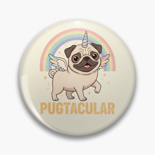 Item preview, Pugtacular Cute Pug Unicorn with Rainbow – Funny Dog Lover Kawaii Design designed and sold by Imaginationbeyond.