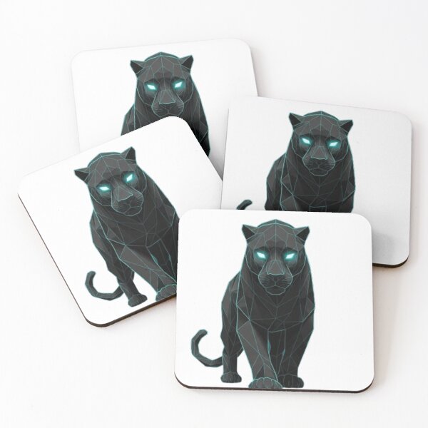 Item preview, Cyberpunk Panther with Glowing Eyes,  Futuristic Geometric Panther Stare,  Intense Neon Panther,  Low-Poly Sci-Fi Big Cat designed and sold by Widermart-Store.