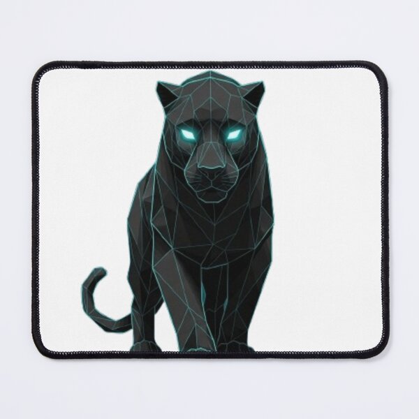 Item preview, Cyberpunk Panther with Glowing Eyes, Futuristic Geometric Panther Stare, Intense Neon Panther, Low-Poly Sci-Fi Big Cat designed and sold by Widermart-Store.
