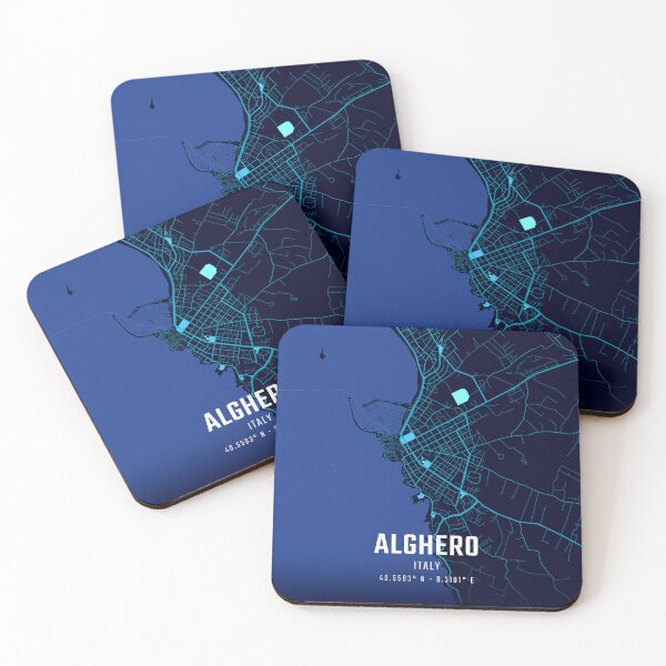 Item preview, Alghero Midnight City Map designed and sold by HomeLivingCo.