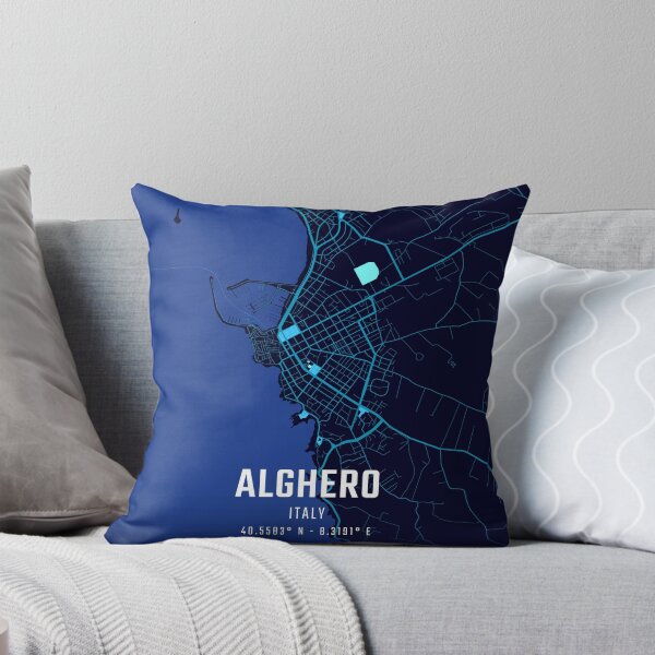 Item preview, Alghero Midnight City Map designed and sold by HomeLivingCo.