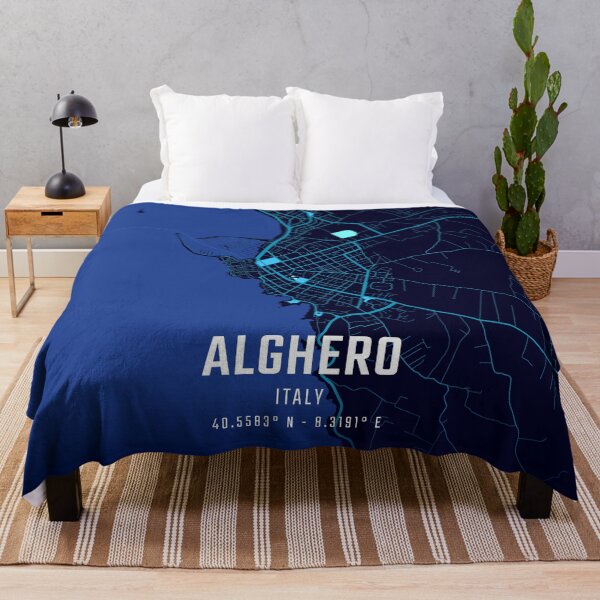 Item preview, Alghero Midnight City Map designed and sold by HomeLivingCo.