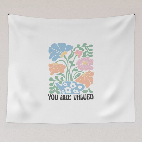 Item preview, You are valued, Boho Floral Quote,  positive slogan, Christmas quote, Happy new year, new beginning, lets forget the past, lets look to the future designed and sold by chipmuckdesignn.