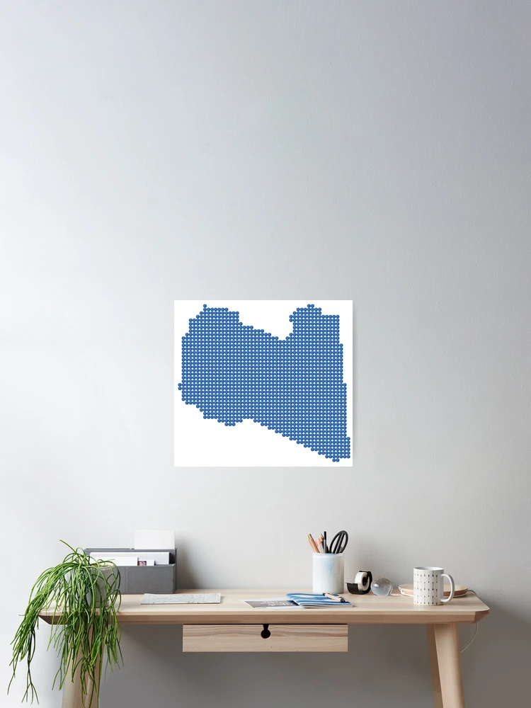Thumbnail 2 of 3, Poster, Blue Rhinestone Libya designed and sold by TheIconSmith.