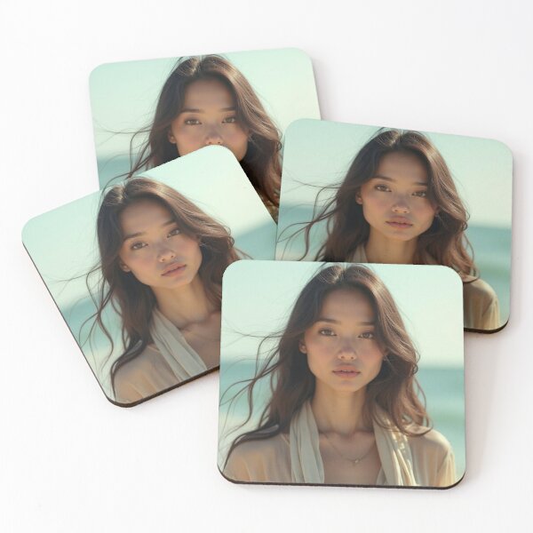 Item preview, Maren Aki on the Shore – Ethereal Beach Portrait designed and sold by MetaModel Studio.