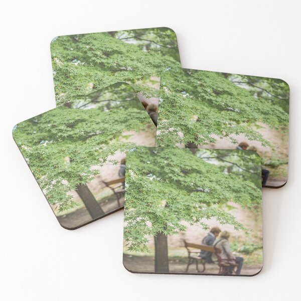 Item preview, Shaded Solace: Green Japanese Maple and Bench Conversation designed and sold by MDB_Shop.