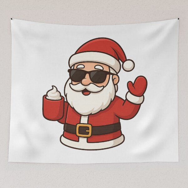 Item preview, Santa holding a latte Christmas coffee  designed and sold by JamesDunican.