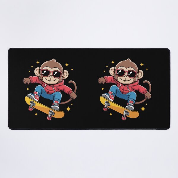 Item preview, Monkey Skate Tricks Cool Kawaii Chibi Skateboard Art designed and sold by ColorSplash123.