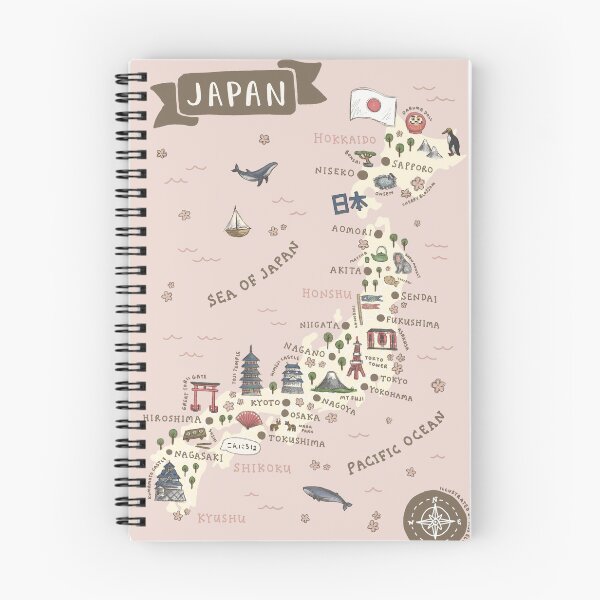 Item preview, Mapa de Japón - Rosa designed and sold by Those Pencil Shavings.