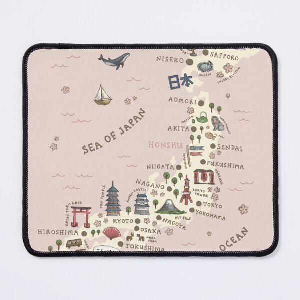 Item preview, Mapa de Japón - Rosa designed and sold by Those Pencil Shavings.
