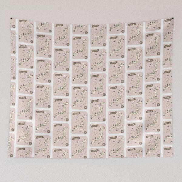 Item preview, Map of Japan - Pink designed and sold by Those Pencil Shavings.