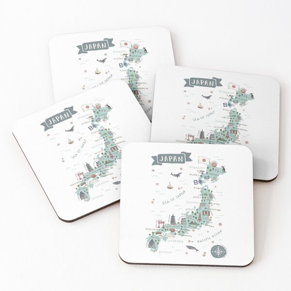 Item preview, Map of Japan - Teal designed and sold by Those Pencil Shavings.