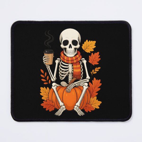 Item preview, Cozy skeleton with coffee – Autumn & Halloween design designed and sold by zazastore.