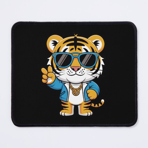 Item preview, Tiger Sunglasses Swagger Cool Kawaii Chibi Style Art designed and sold by ColorSplash123.