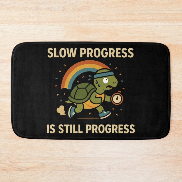 Item preview, Slow Progress is Still Progress Motivational Turtle Cartoon. designed and sold by The-T-In-Retro.
