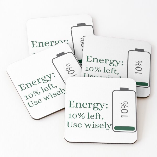 Item preview, Low Social Battery – Energy 10% Left Use Wisely | Minimal Art Design for Introverts | Gift for Calm Introverts designed and sold by YasirHamidDesigns .