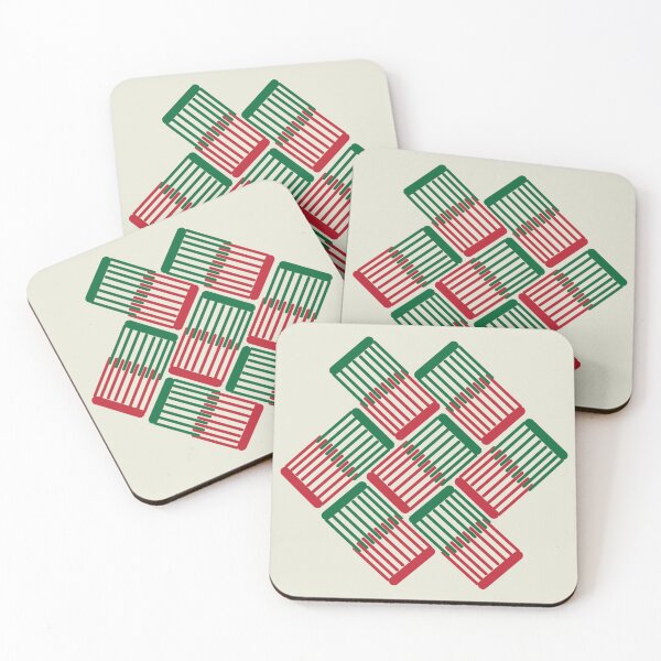 Item preview, Criss-Cross Geometric Weave – Red and Green Abstract Modern Pattern designed and sold by J-Klix.