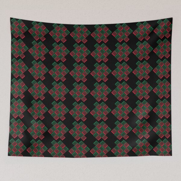 Item preview, Criss-Cross Geometric Weave – Red and Green Abstract Modern Pattern designed and sold by J-Klix.