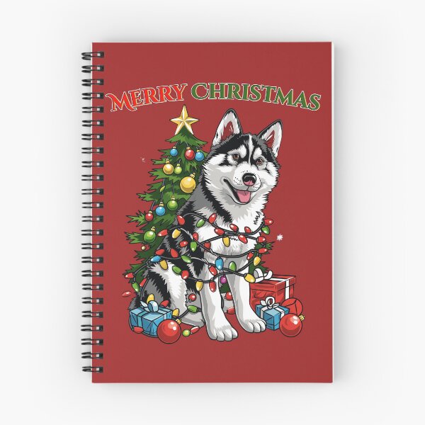 Item preview, Funny Husky Christmas Lights Ugly Sweater | Santa Hat Xmas Dog Lover Tee designed and sold by Fur Damage Co. | Funny Husky Designs.
