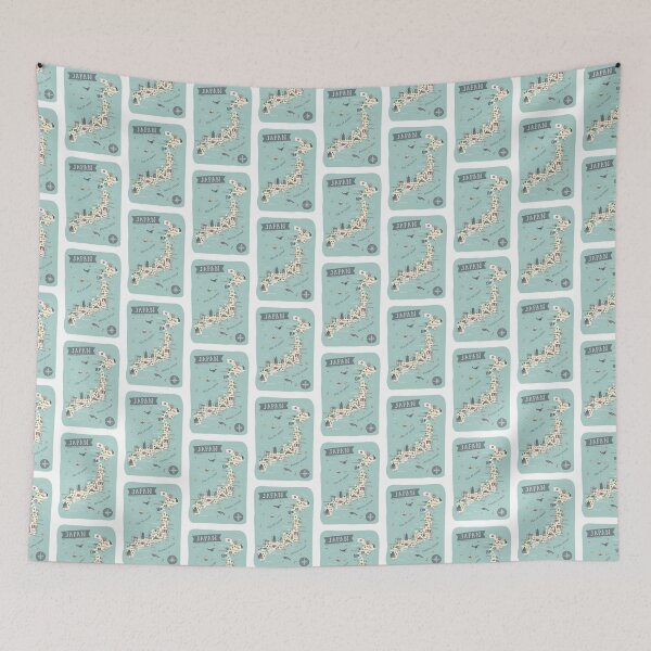 Item preview, Map of Japan - Teal designed and sold by Those Pencil Shavings.