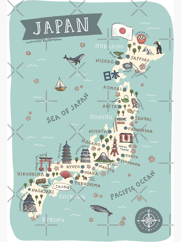 Map of Japan - Teal