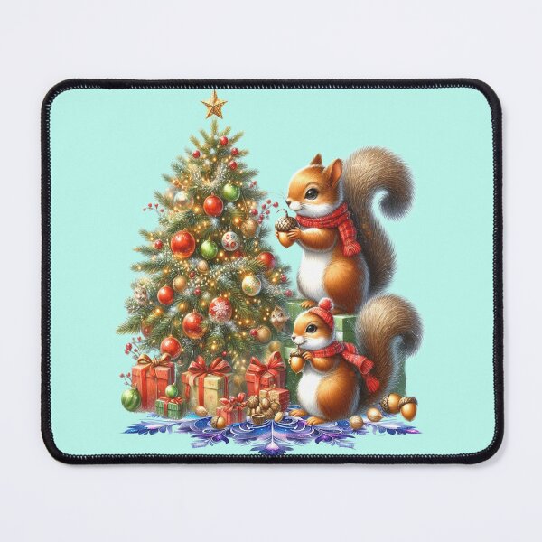 Item preview, Cute christmas squirrels decorating the christmas tree designed and sold by LoneAngel.