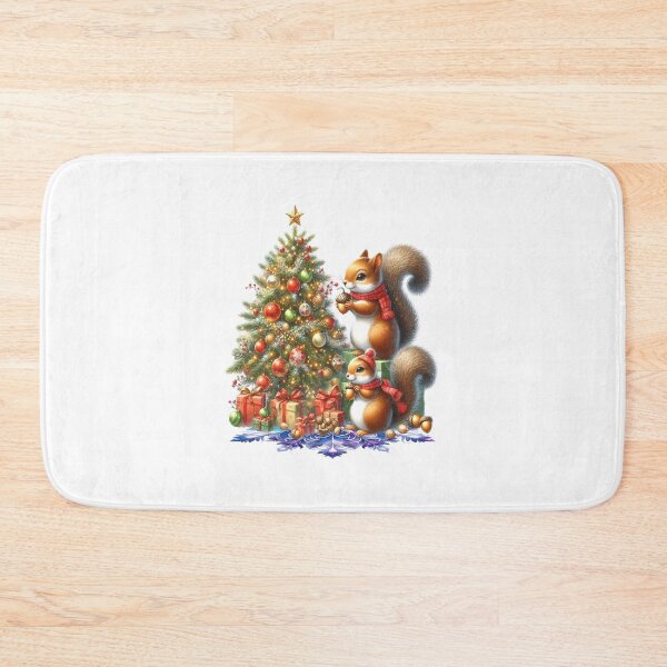 Item preview, Cute christmas squirrels decorating the christmas tree designed and sold by LoneAngel.