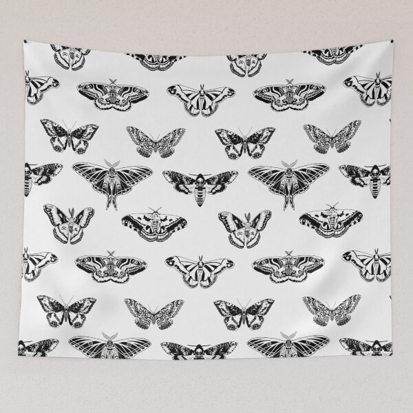 Item preview, Black and white large magical moths designed and sold by ExtraCaffeine.