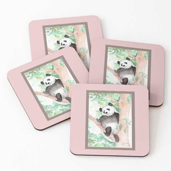 Item preview, Panda, Hanging Out - watercolor painting designed and sold by Annie Mason Art.