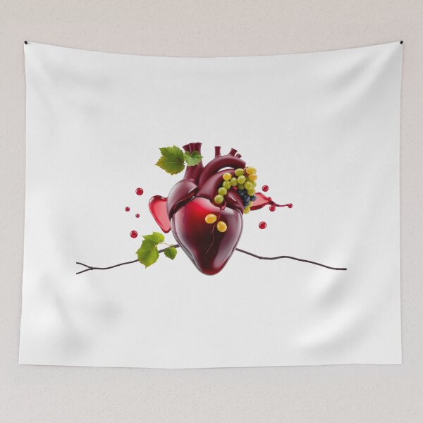 Item preview, Vino Cardia: Conceptual Heart with Grapes and Red Wine Splash designed and sold by Maldives-Art.