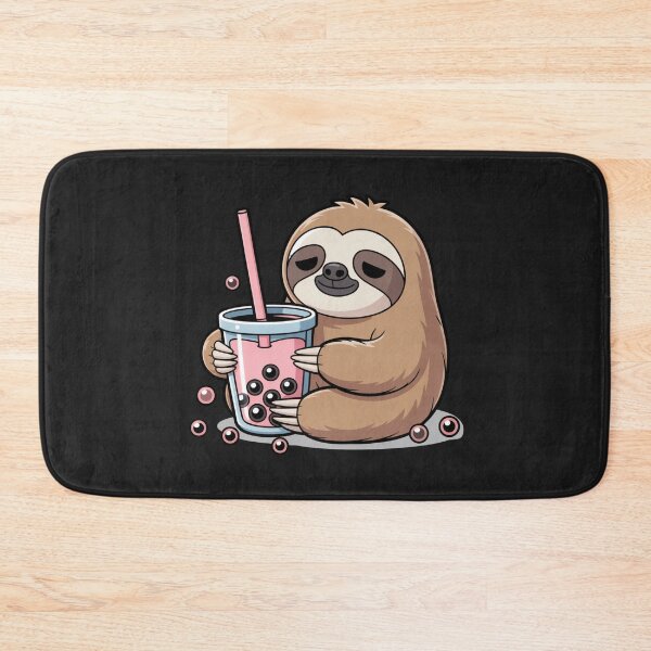 Item preview, Sloth Boba Spiller Funny Cute Kawaii Chibi Bubble Tea Art designed and sold by ColorSplash123.