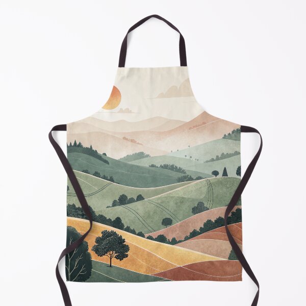 Item preview, Paisaje minimalista moderno: arte abstracto de colinas naturales y sol designed and sold by NoctaHike.