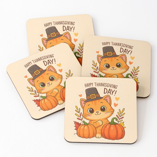 Item preview, Thanksgiving Cheer with adorable Ginger Cat designed and sold by Cat-loveparttime.