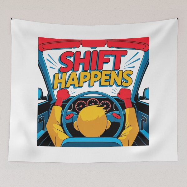 Item preview, Shift Happens – Funny Stick Figure Car Design for Car Lovers & Drivers designed and sold by LOLbySA.