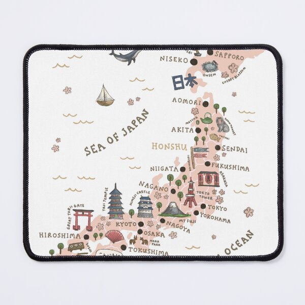 Item preview, Map of Japan - Pink designed and sold by Those Pencil Shavings.