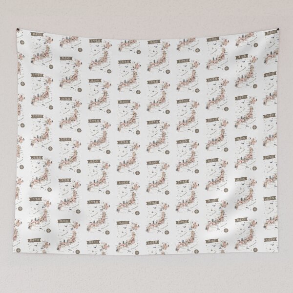 Item preview, Map of Japan - Pink designed and sold by Those Pencil Shavings.