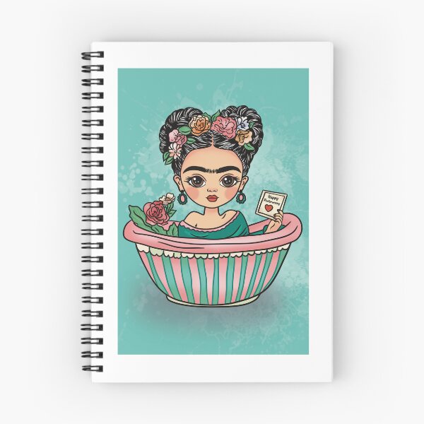 Item preview, Frida-Inspired Girl in Bath Holding a Postcard – Whimsical Relax Postcard for Postcrossing Lovers designed and sold by artista.magico.