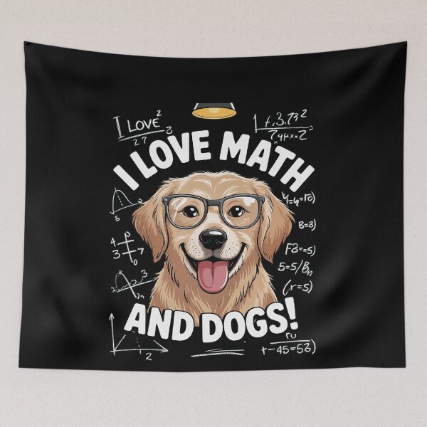 Item preview, I Love Math And Dogs Algebra Brown Dog Teacher Student  designed and sold by MonsterBuddiess.