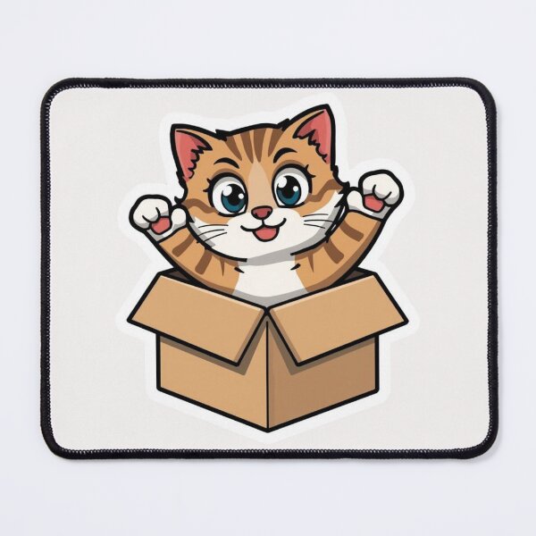Item preview, Funny kitten peeking out of a box designed and sold by artMadlen.