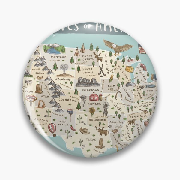 Item preview, Map of USA - Teal designed and sold by Those Pencil Shavings.